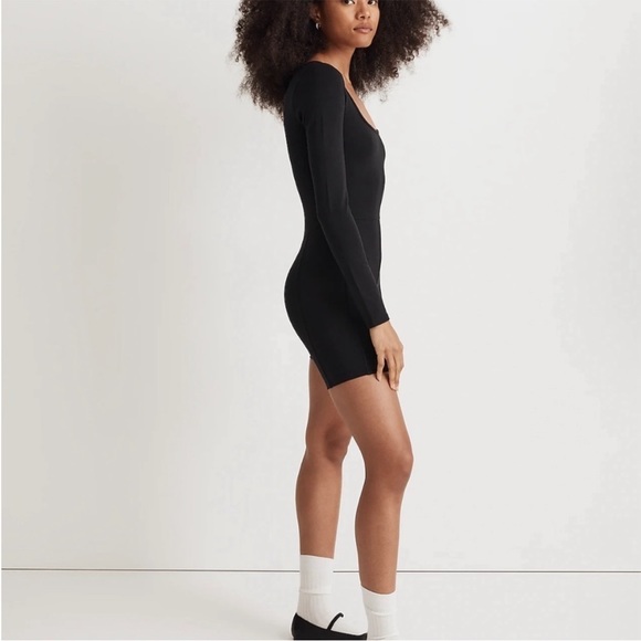 NEW WITH TAGS Madewell Black Stretch Knit Long Sleeve Biker Unitard Small - Picture 3 of 7